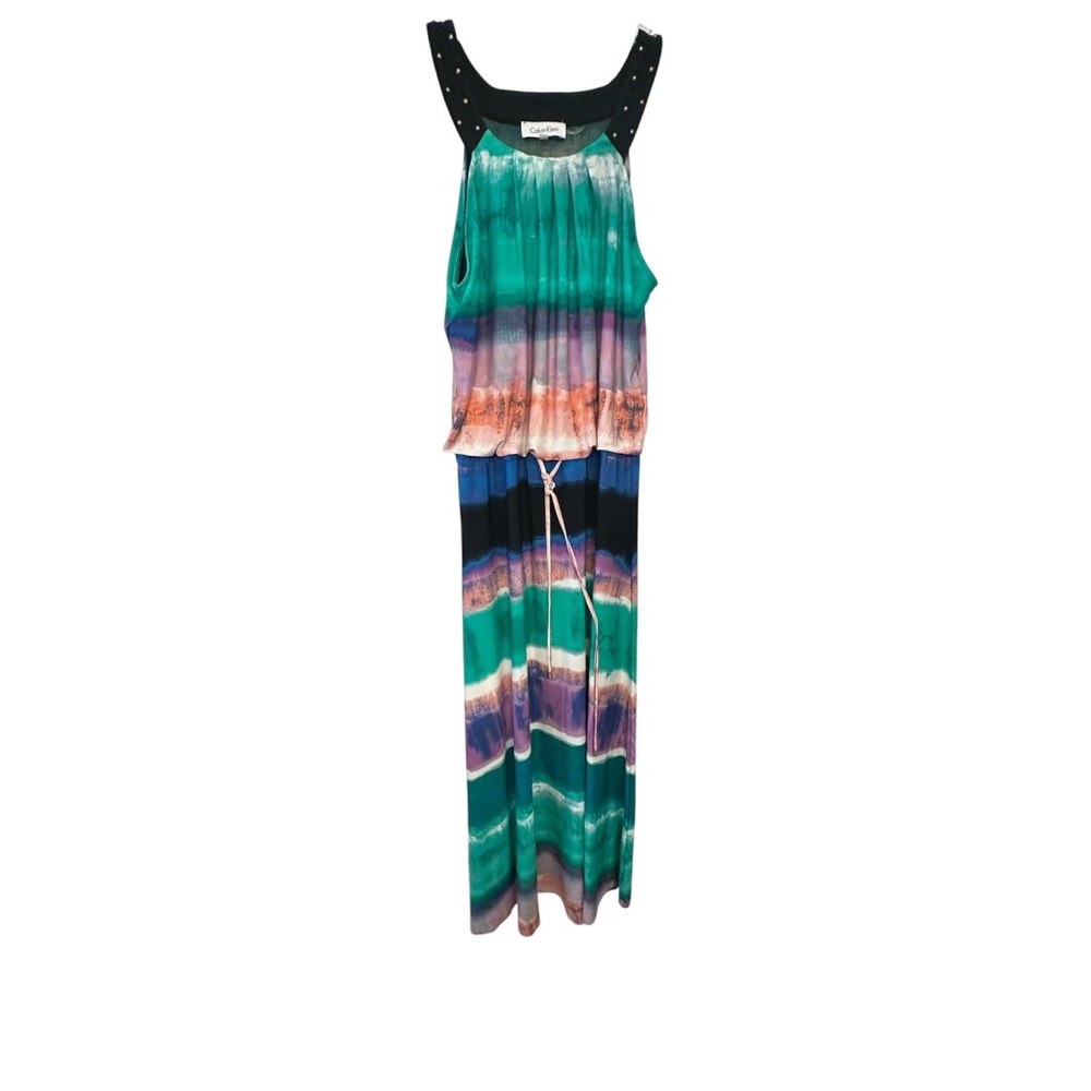 Calvin Klein Black and Teal Dress